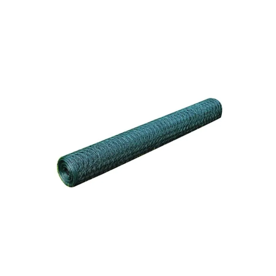 vidaXL Nätstängsel stål hexagon 1x25 m mörk Grön
