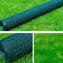 vidaXL Nätstängsel stål hexagon 1x25 m mörk Grön