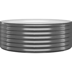 Best vidaXL Odlingslåda galvaniserat stål 100x100x36 cm Antracit