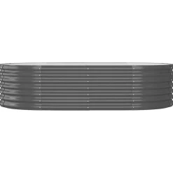 vidaXL Odlingslåda galvaniserat stål 152x80x36 cm antracit