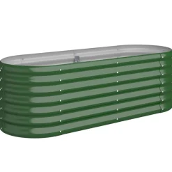 vidaXL Odlingslåda galvaniserat stål 114x40x36 cm grön