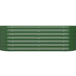 vidaXL Odlingslåda galvaniserat stål 114x40x36 cm grön