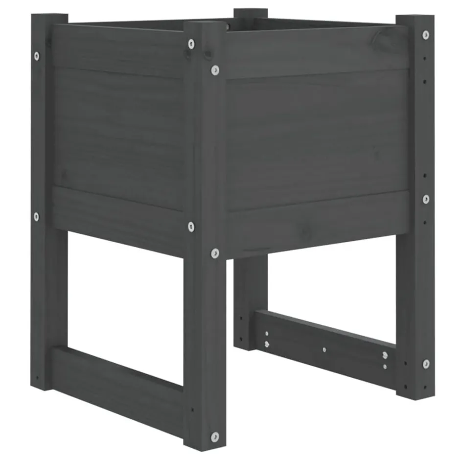 Hot vidaXL Odlingslåda 40x40x52,5 cm massiv furu Grå
