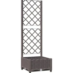Discount vidaXL Odlingslåda med spaljé 40x40x121,5 cm PP Brun