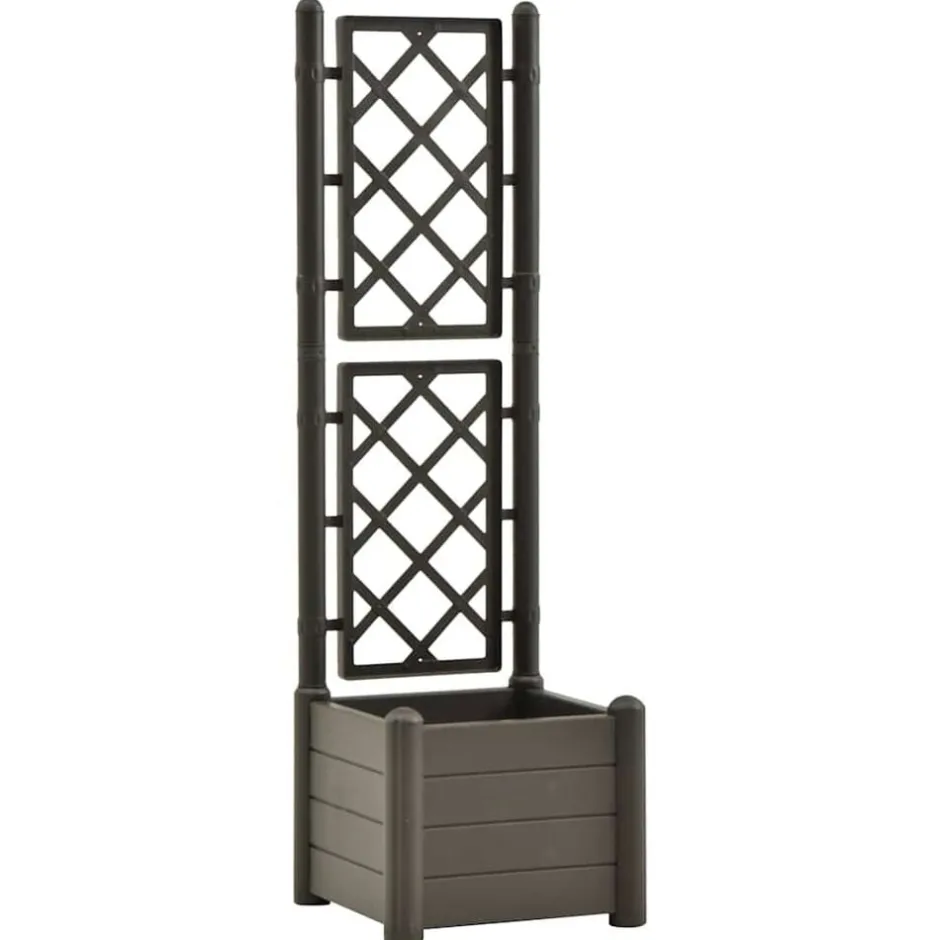 Sale vidaXL Odlingslåda med spaljé 43x43x142 cm PP Antracit