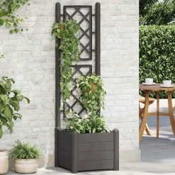 Sale vidaXL Odlingslåda med spaljé 43x43x142 cm PP Antracit