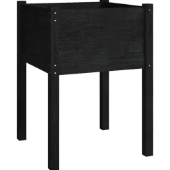 vidaXL Odlingslåda svart 50x50x70 cm massiv furu