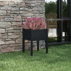 vidaXL Odlingslåda svart 50x50x70 cm massiv furu