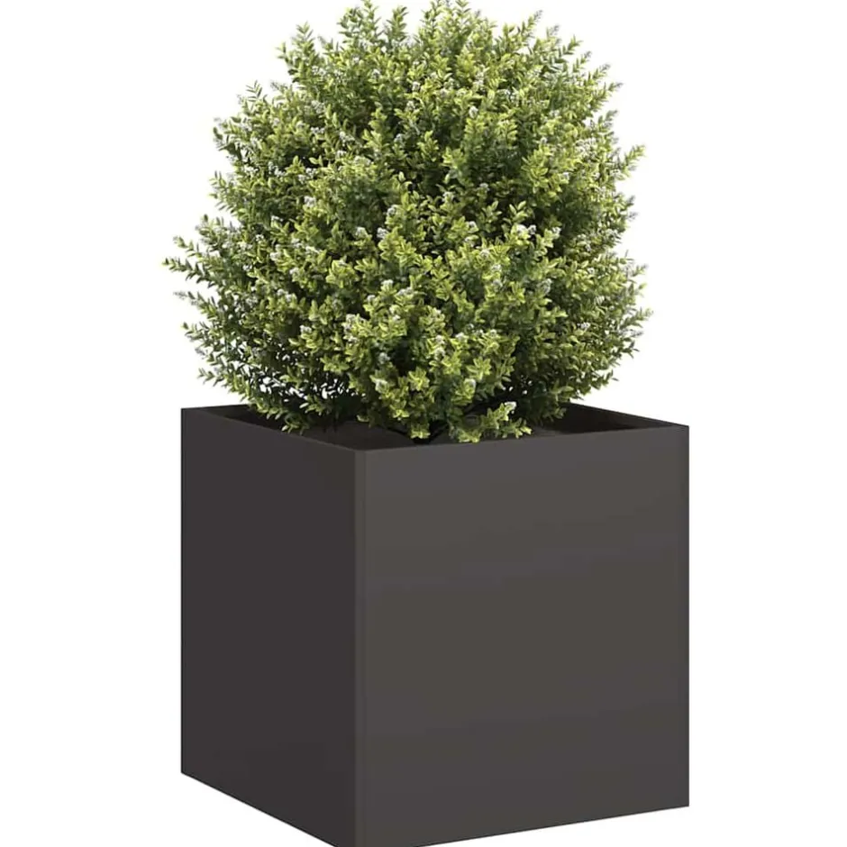 Discount vidaXL Odlingslåda 40x40x40 cm kallvalsat stål Svart