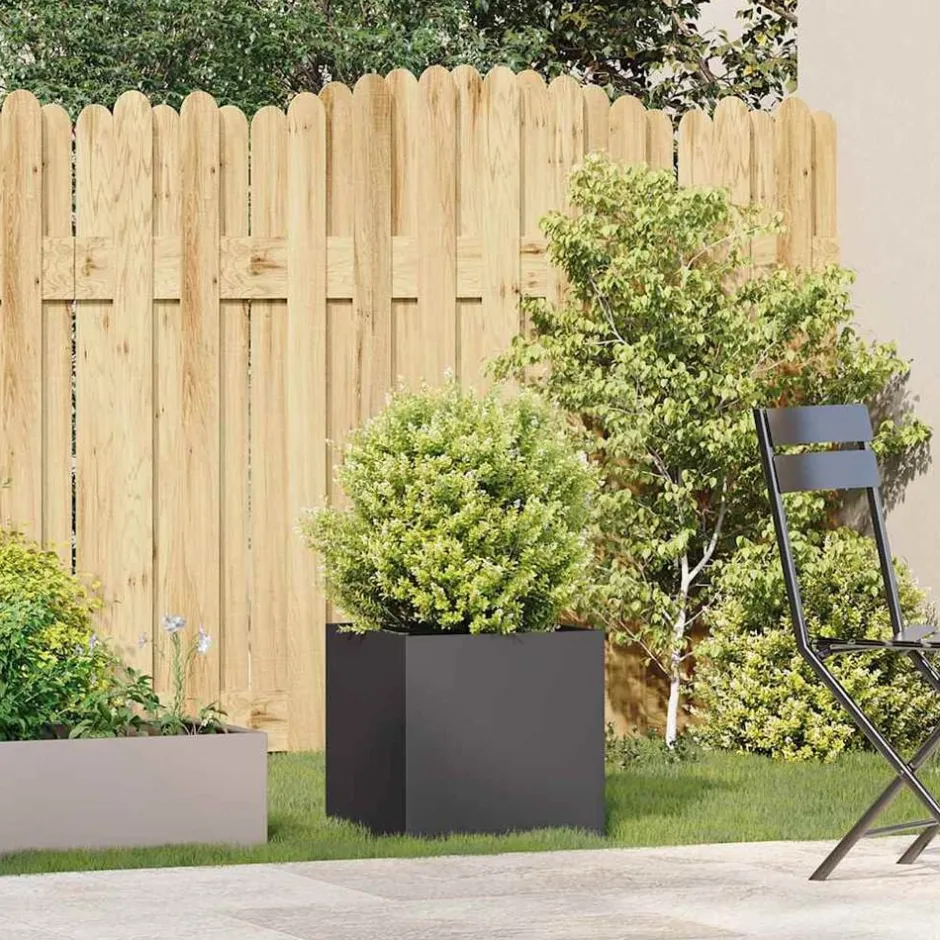 Discount vidaXL Odlingslåda 40x40x40 cm kallvalsat stål Svart