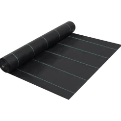 vidaXL Ogräsmatta svart 1x10 m PP