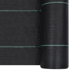 vidaXL Ogräsmatta svart 1x10 m PP