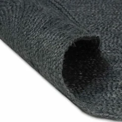 Best vidaXL Områdesmattor Oval Svart 100 x 152 cm Jute Mörkgrå