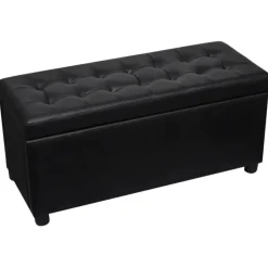Best vidaXL Ottoman med förvaring konstläder Svart