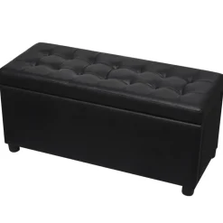 Best vidaXL Ottoman med förvaring konstläder Svart