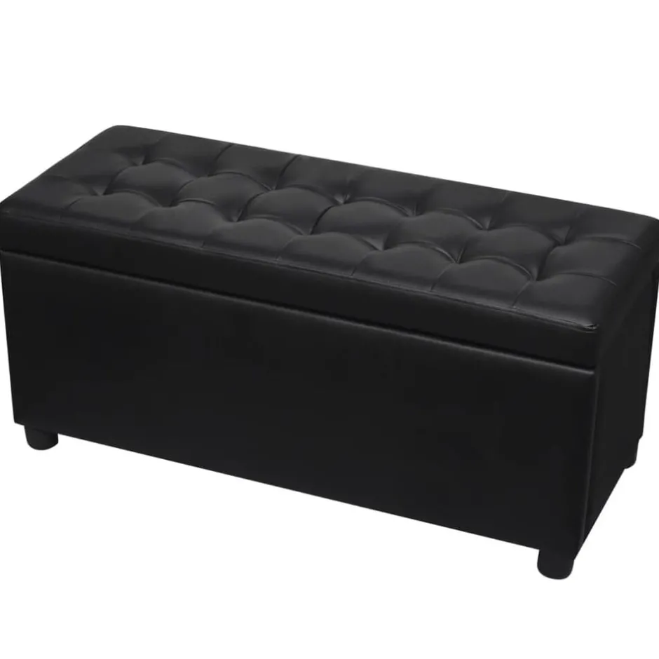 Best vidaXL Ottoman med förvaring konstläder Svart