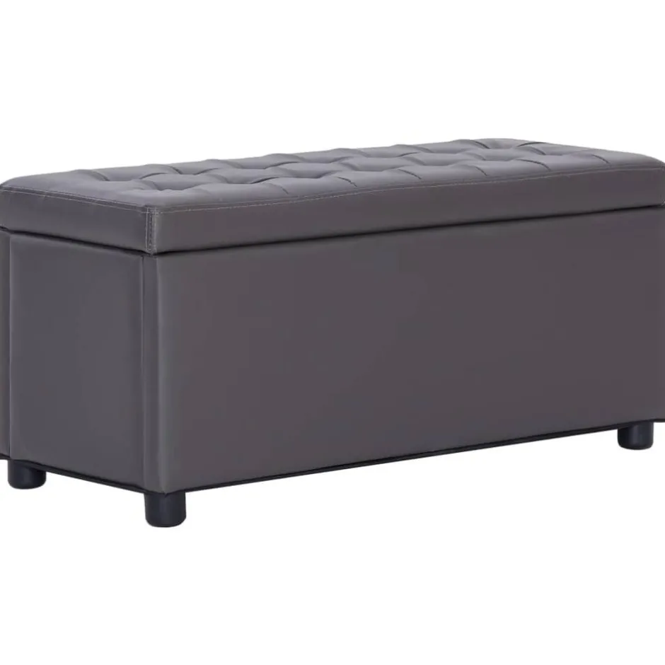 Sale vidaXL Ottoman med förvaring konstläder Grå