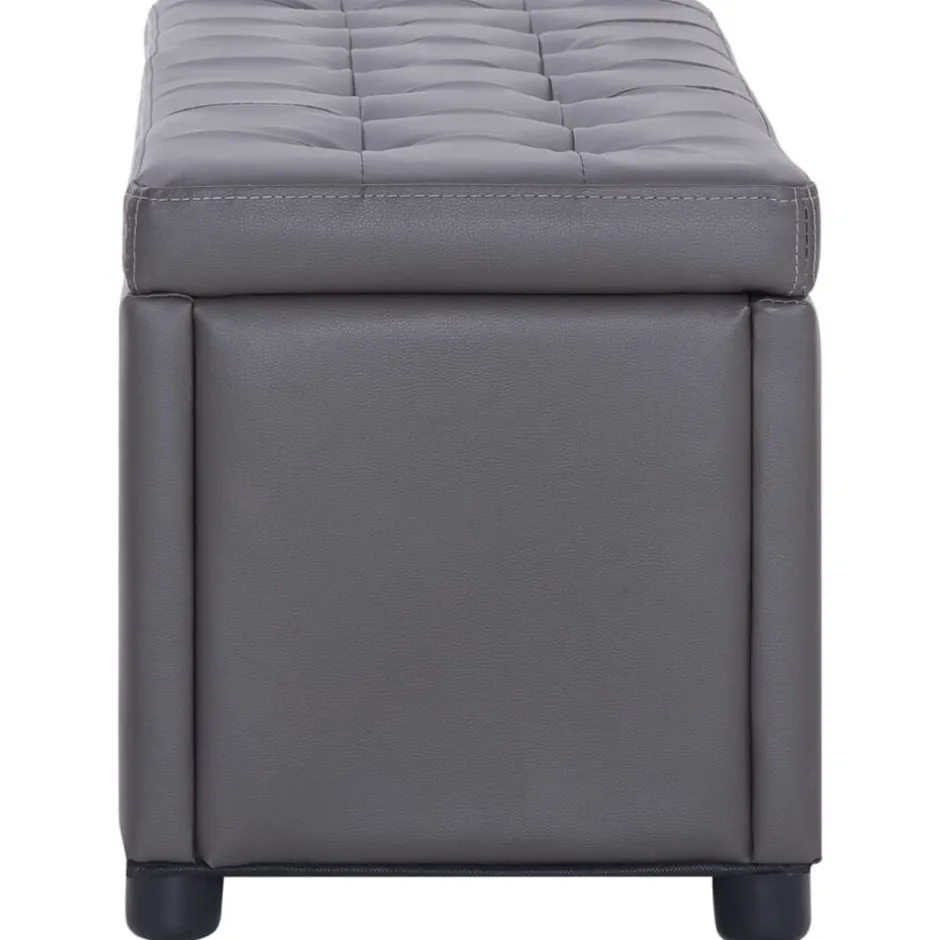 Sale vidaXL Ottoman med förvaring konstläder Grå