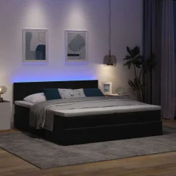 vidaXL Ottoman sängram med madrasser svart 160x200 cm sammet