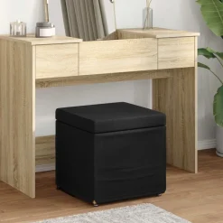 vidaXL Pall Svart 41 x 41 x 40 cm Tyg och Konstruerat Trä