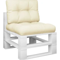 Discount vidaXL Palldyna 2 st gräddvit tyg Kräm