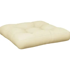 Best vidaXL Palldyna gräddvit 50x50x12 cm tyg Kräm
