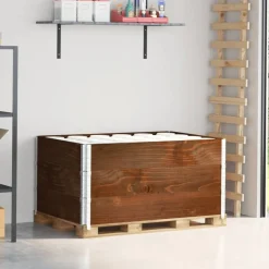 Sale vidaXL Pallkragar 3 st brun 120x80 cm massivt furu Mörkbrun