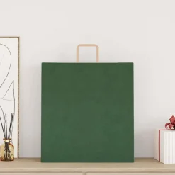 Discount vidaXL Papperspåsar 250 st med handtag 45x17x48 cm Grön
