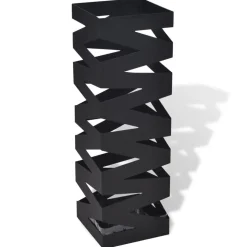 vidaXL Paraplyställ 48,5 cm fyrkantig stål svart