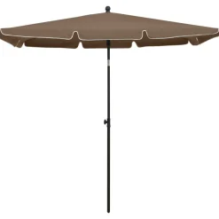 vidaXL Parasoll med stång 210x140 cm taupe