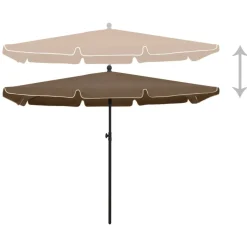 vidaXL Parasoll med stång 210x140 cm taupe