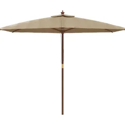 New vidaXL Parasoll med trästång 299x240 cm Taupe