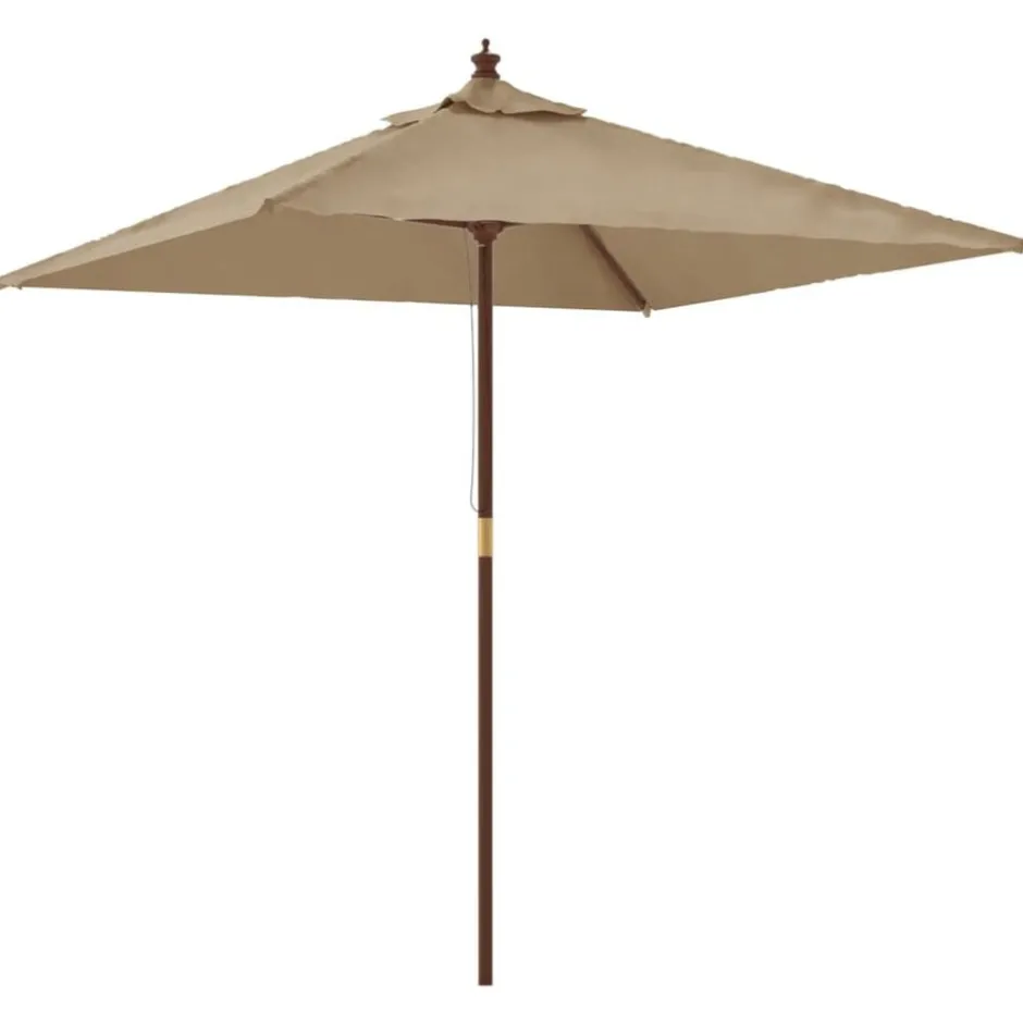 Online vidaXL Parasoll med trästång 198x198x231 cm mullvadsbrun Taupe