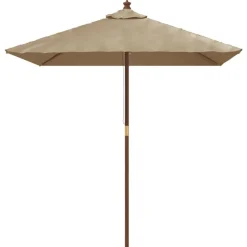 Online vidaXL Parasoll med trästång 198x198x231 cm mullvadsbrun Taupe