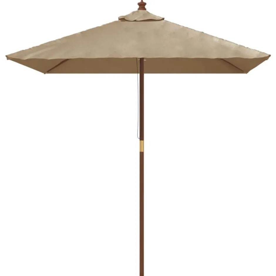 Online vidaXL Parasoll med trästång 198x198x231 cm mullvadsbrun Taupe
