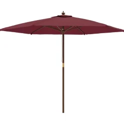 Online vidaXL Parasoll med trästång 299x240 cm vin Röd