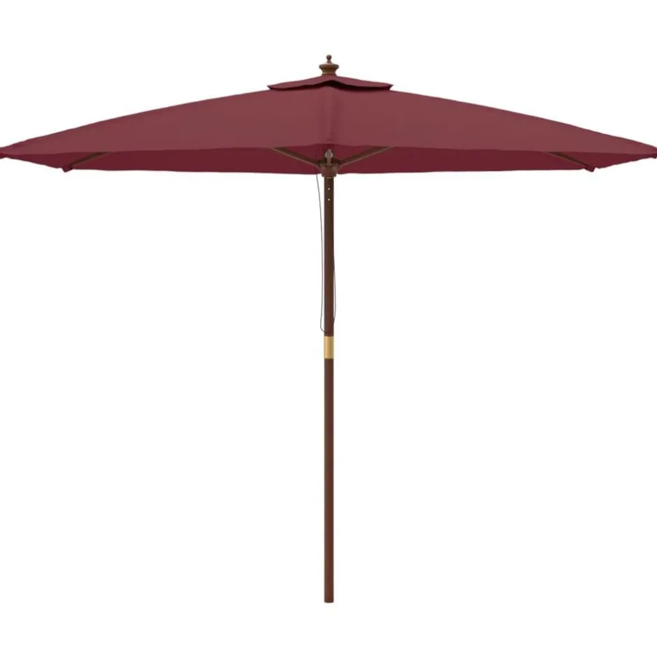 Online vidaXL Parasoll med trästång 299x240 cm vin Röd