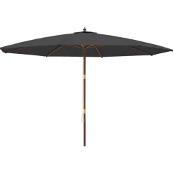 Online vidaXL Parasoll med trästång 400x273 cm Svart