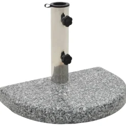 Best vidaXL Parasollfot granit 10 kg halvrund Grå