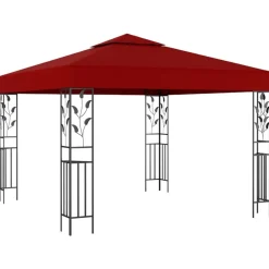 vidaXL Paviljong 3x3 m vin Röd