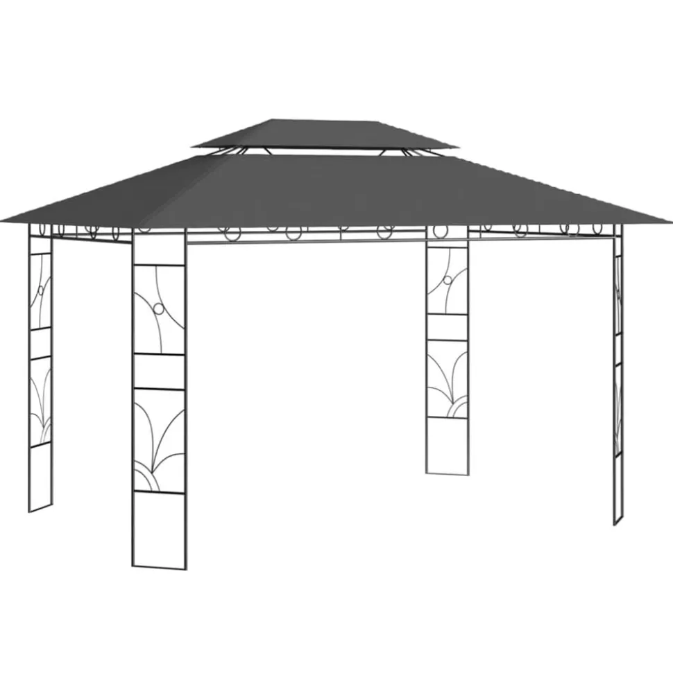 vidaXL Paviljong 4x3x2,7 m antracit 160 g/m²