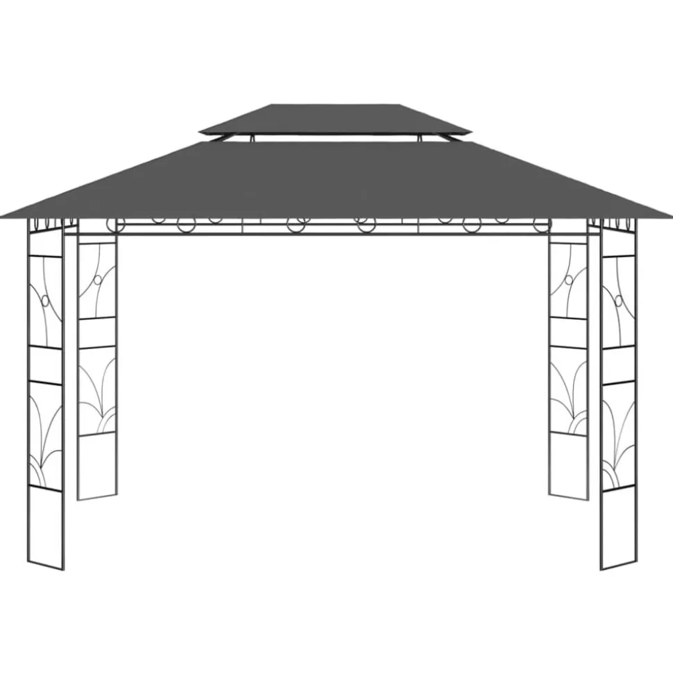 vidaXL Paviljong 4x3x2,7 m antracit 160 g/m²