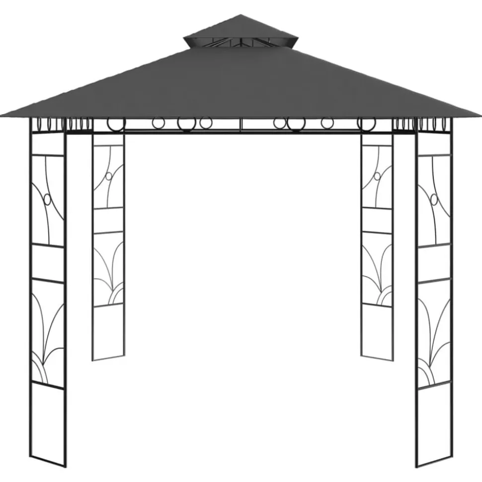 vidaXL Paviljong 4x3x2,7 m antracit 160 g/m²