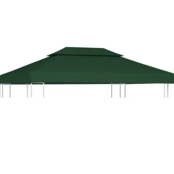 vidaXL Paviljongtak 310 g/m² 3 x 4 m Grön