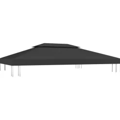 vidaXL Paviljongtak med ventilering 310 g/m² 4x3 m svart
