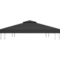 vidaXL Paviljongtak med ventilering 310 g/m² 4x3 m svart