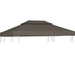 vidaXL Paviljongtak med ventilering 310 g/m² 4x3 m taupe