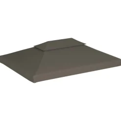 vidaXL Paviljongtak med ventilering 310 g/m² 4x3 m taupe