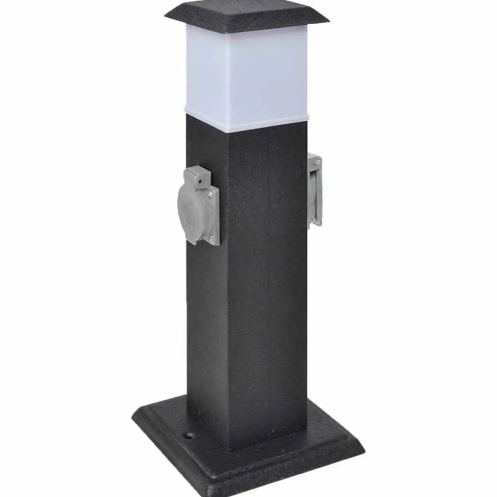 vidaXL Pelare med utomhusuttag och lampa