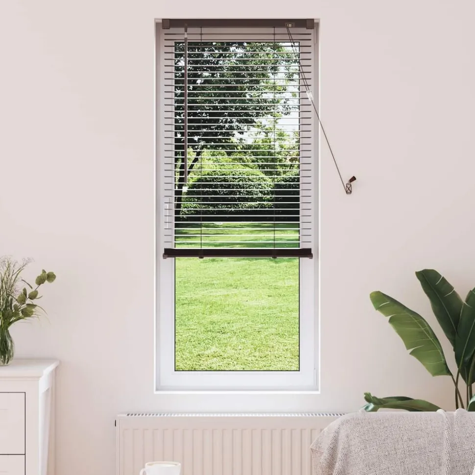 vidaXL Persienn Mörkbrun med Mönster 150 x 40 cm PVC